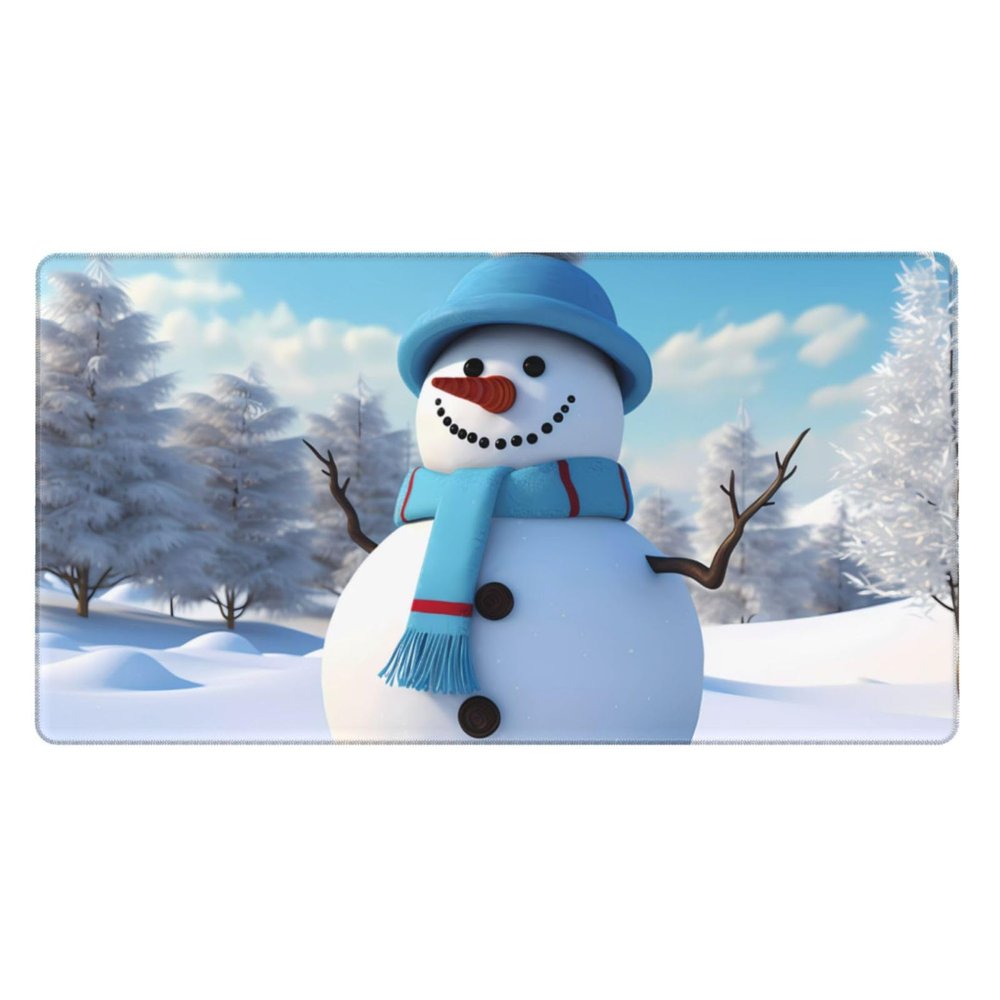 YYHWHJDE Winter Snowman Picture Large Office Gaming Mouse pad 16 x 29.5 in : Strong Adhesion and Durability Precision Edge Locking