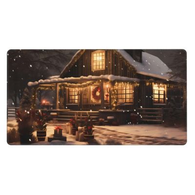 YYHWHJDE Farmhouse Christmas Picture Large Office Gaming Mouse pad 16 x 29.5 in : Strong Adhesion and Durability Precision Edge Locking