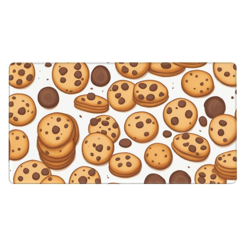 YYHWHJDE Cookies Food Chocolate Chip Biscuits Pattern Large Office Gaming Mouse pad 16 x 29.5 in : Strong Adhesion and Durability Precision Edge Locking
