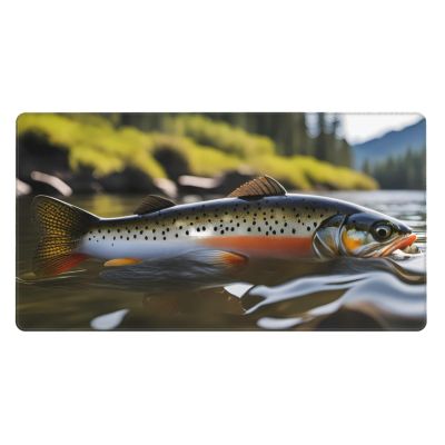 YYHWHJDE Brook Trout Fly Fishing Pattern Large Office Gaming Mouse pad 16 x 29.5 in : Strong Adhesion and Durability Precision Edge Locking
