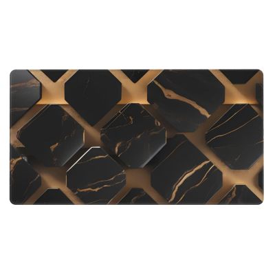 YYHWHJDE Black Gold Marble Pattern Large Office Gaming Mouse pad 16 x 29.5 in : Strong Adhesion and Durability Precision Edge Locking