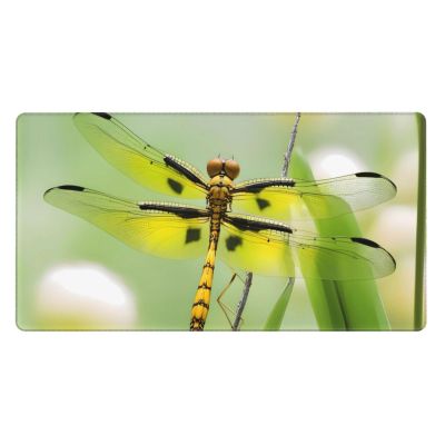 YYHWHJDE Yellow Dragonfly Pattern Large Office Gaming Mouse pad 16 x 29.5 in : Strong Adhesion and Durability Precision Edge Locking