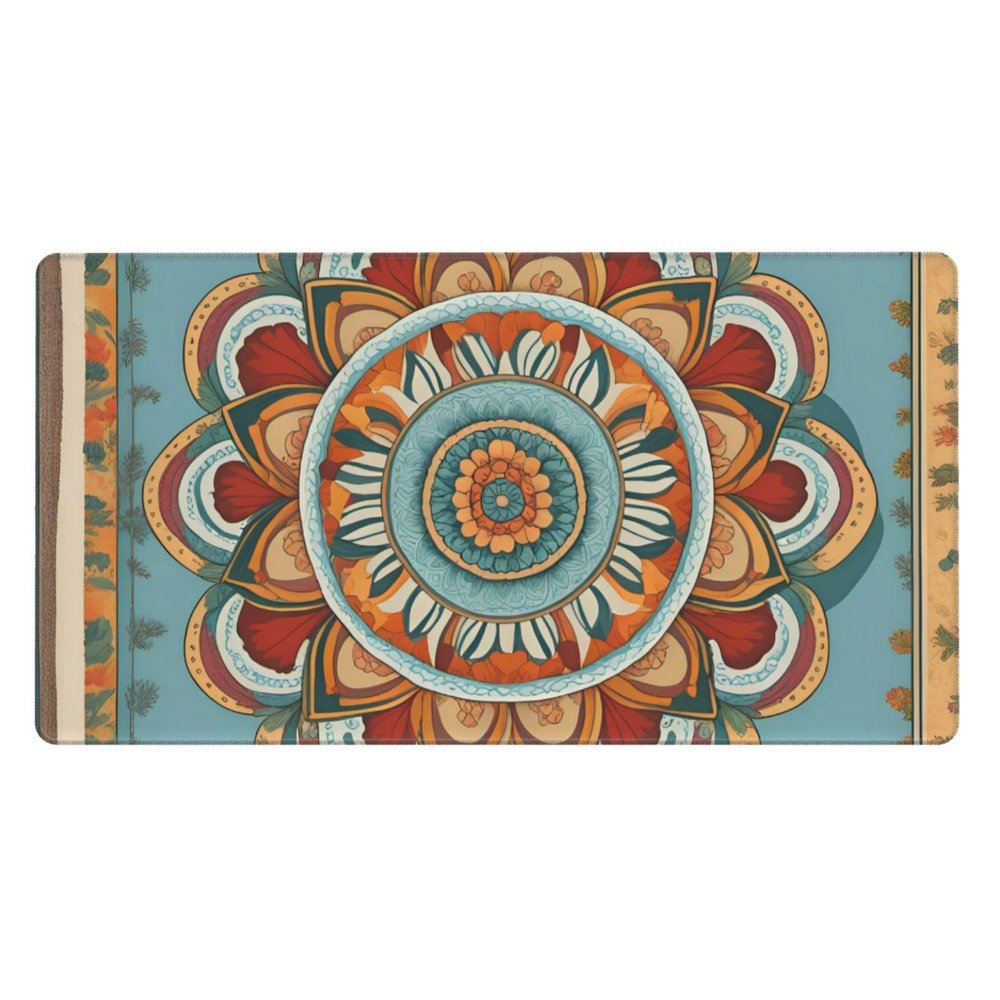 YYHWHJDE Mandala Pattern Pattern Large Office Gaming Mouse pad 16 x 29.5 in : Strong Adhesion and Durability Precision Edge Locking