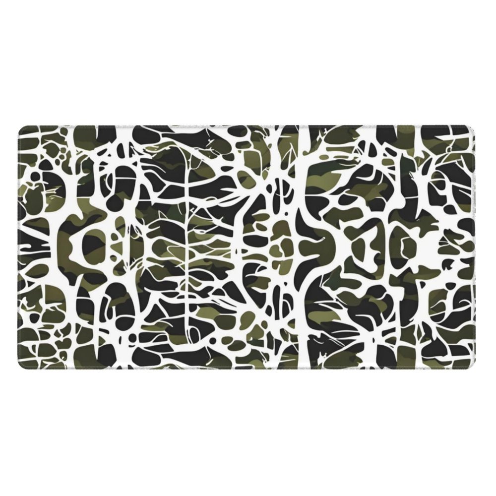 YYHWHJDE White Tree Camo Pattern Large Office Gaming Mouse pad 16 x 29.5 in : Strong Adhesion and Durability Precision Edge Locking