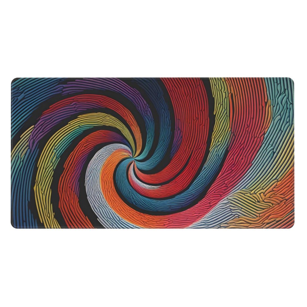 YYHWHJDE Color Spiral Pattern Large Office Gaming Mouse pad 16 x 29.5 in : Strong Adhesion and Durability Precision Edge Locking