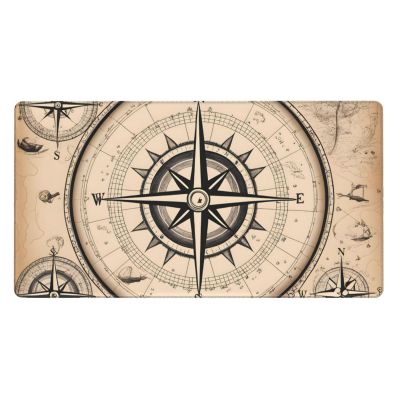 YYHWHJDE Compass Map Nautical Pattern Large Office Gaming Mouse pad 16 x 29.5 in : Strong Adhesion and Durability Precision Edge Locking