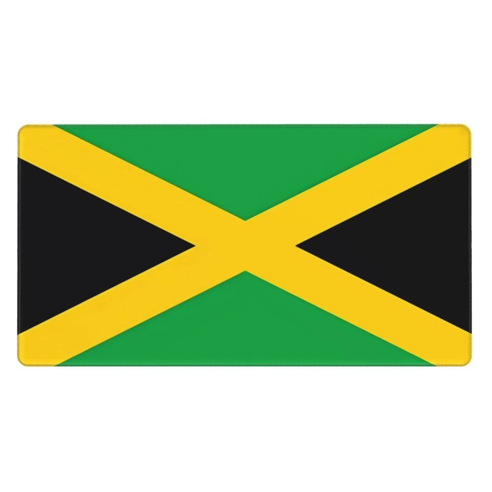 YYHWHJDE Jamaica Flag Pattern Large Office Gaming Mouse pad 16 x 29.5 in : Strong Adhesion and Durability Precision Edge Locking
