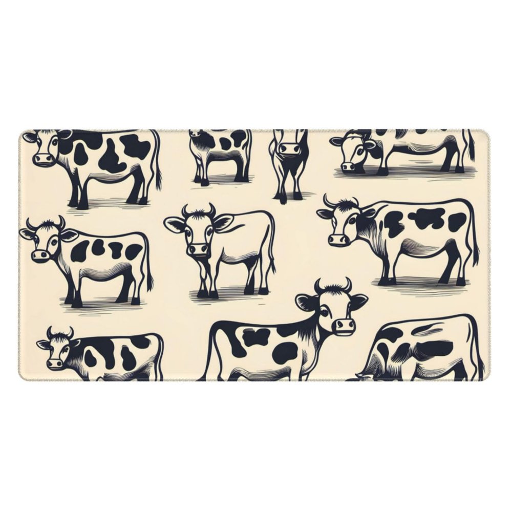 YYHWHJDE Cow Collection Pattern Large Office Gaming Mouse pad 16 x 29.5 in : Strong Adhesion and Durability Precision Edge Locking