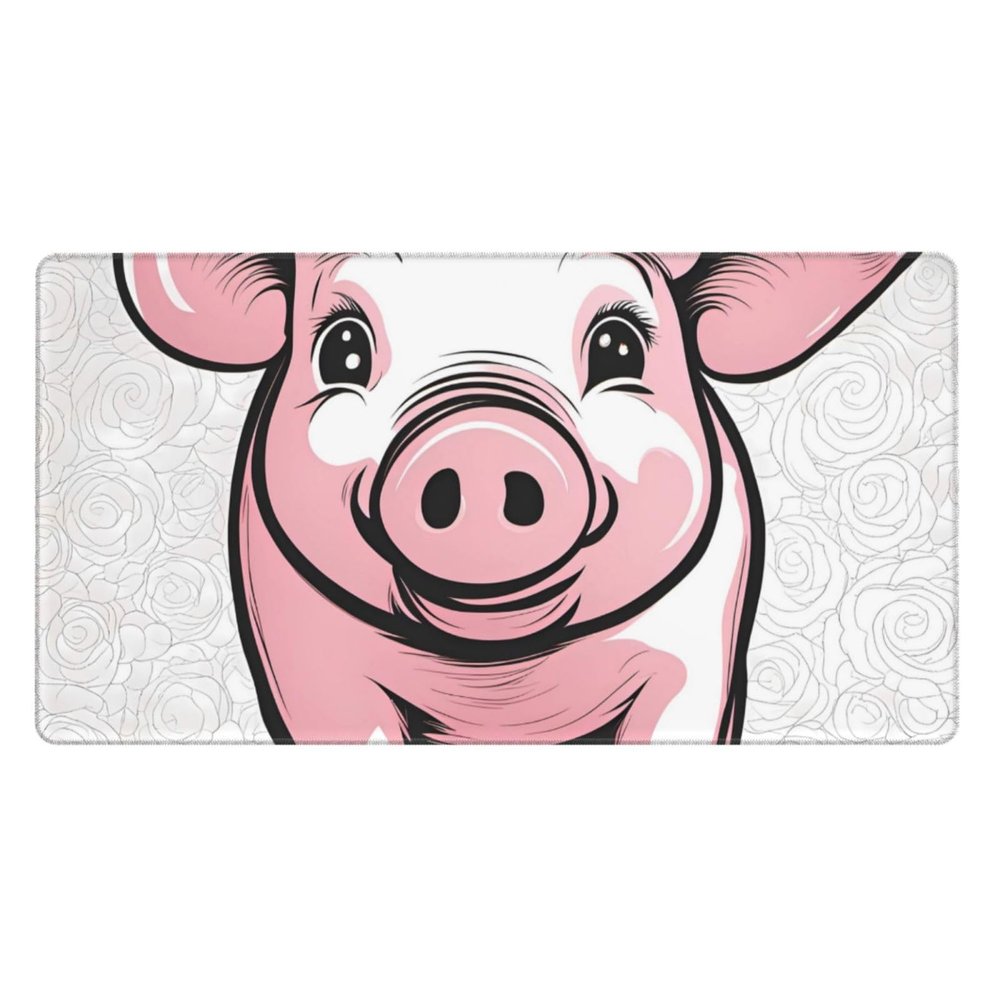 YYHWHJDE Pig Background Pattern Large Office Gaming Mouse pad 16 x 29.5 in : Strong Adhesion and Durability Precision Edge Locking
