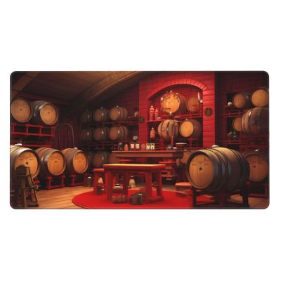 YYHWHJDE Red Wine Cellar Picture Large Office Gaming Mouse pad 16 x 29.5 in : Strong Adhesion and Durability Precision Edge Locking