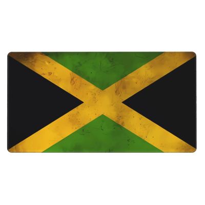YYHWHJDE Old Jamaican Flag Pattern Large Office Gaming Mouse pad 16 x 29.5 in : Strong Adhesion and Durability Precision Edge Locking