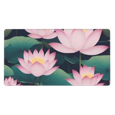 YYHWHJDE Cartoon Lotus Pattern Large Office Gaming Mouse pad 16 x 29.5 in : Strong Adhesion and Durability Precision Edge Locking