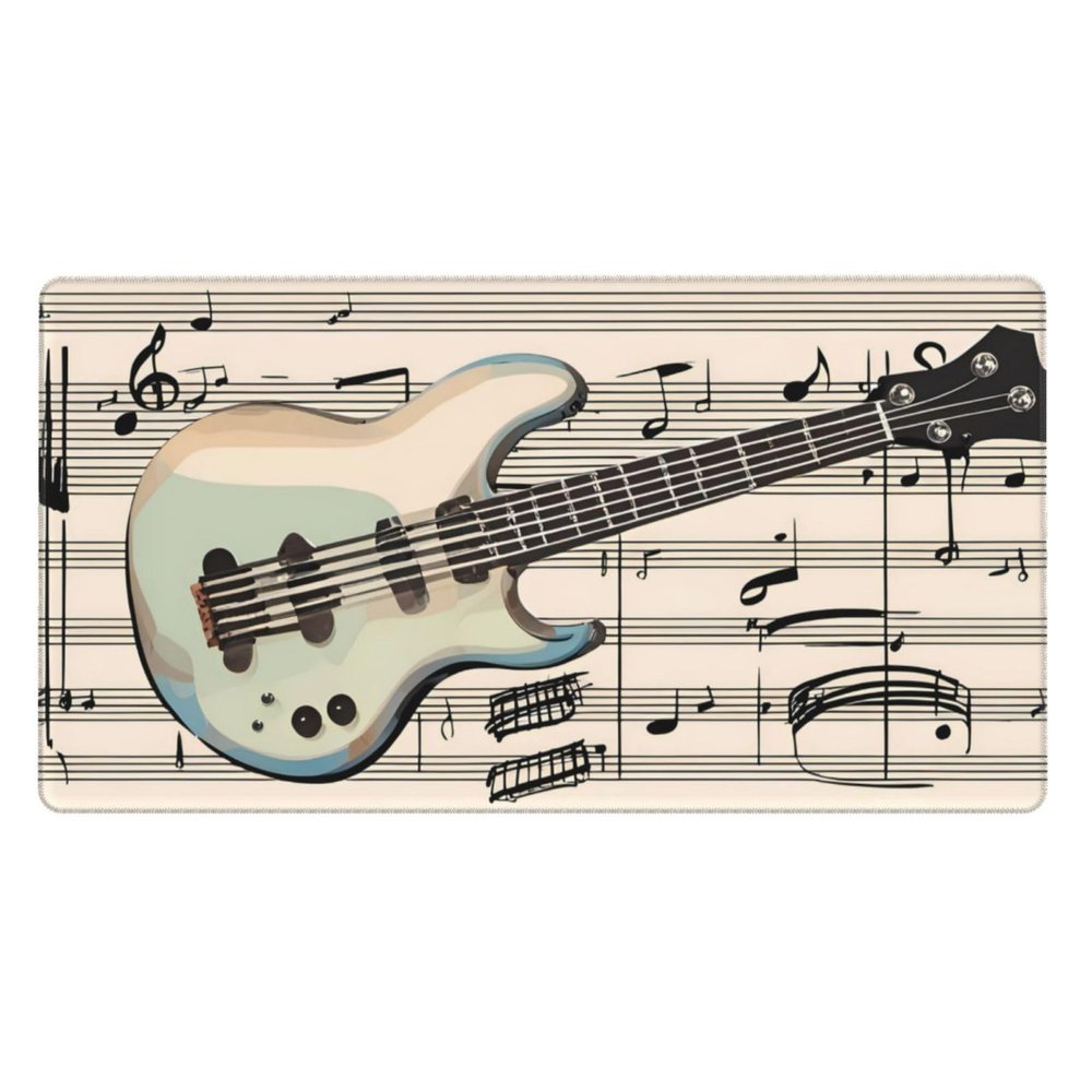 YYHWHJDE Guitar Bass Music Musical Instruments Pattern Large Office Gaming Mouse pad 16 x 29.5 in : Strong Adhesion and Durability Precision Edge Locking