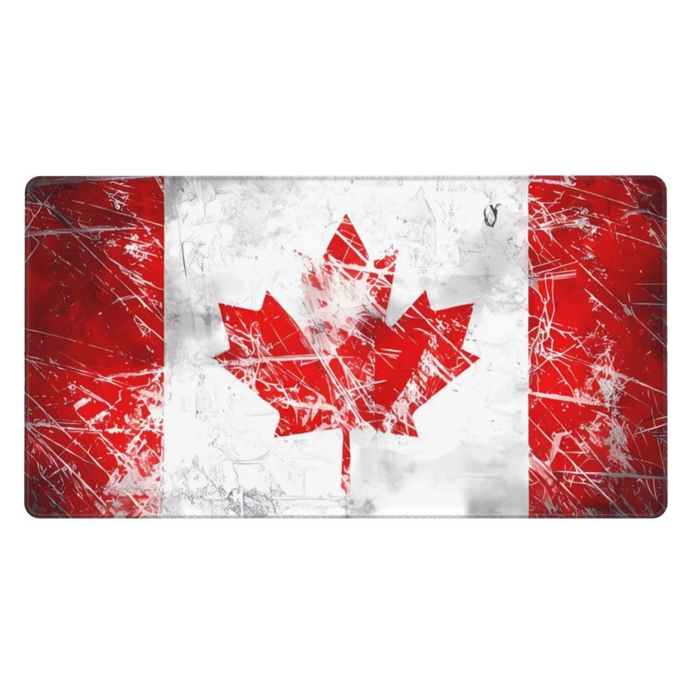YYHWHJDE Retro Canada Flag Picture Large Office Gaming Mouse pad 16 x 29.5 in : Strong Adhesion and Durability Precision Edge Locking