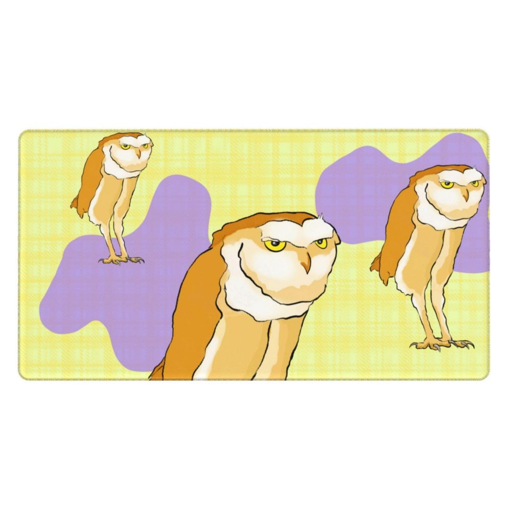 YYHWHJDE Standing Owl Pattern Large Office Gaming Mouse pad 16 x 29.5 in : Strong Adhesion and Durability Precision Edge Locking