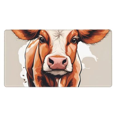 YYHWHJDE Cute Little Cow Pattern Large Office Gaming Mouse pad 16 x 29.5 in : Strong Adhesion and Durability Precision Edge Locking