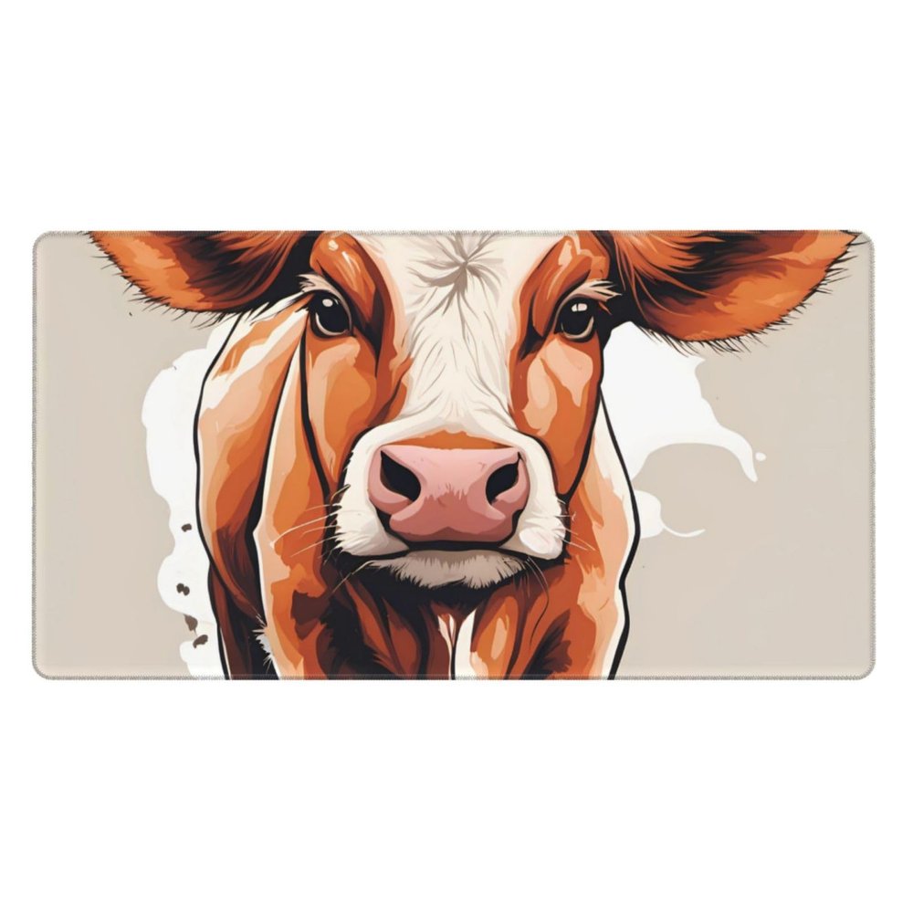 YYHWHJDE Cute Little Cow Pattern Large Office Gaming Mouse pad 16 x 29.5 in : Strong Adhesion and Durability Precision Edge Locking