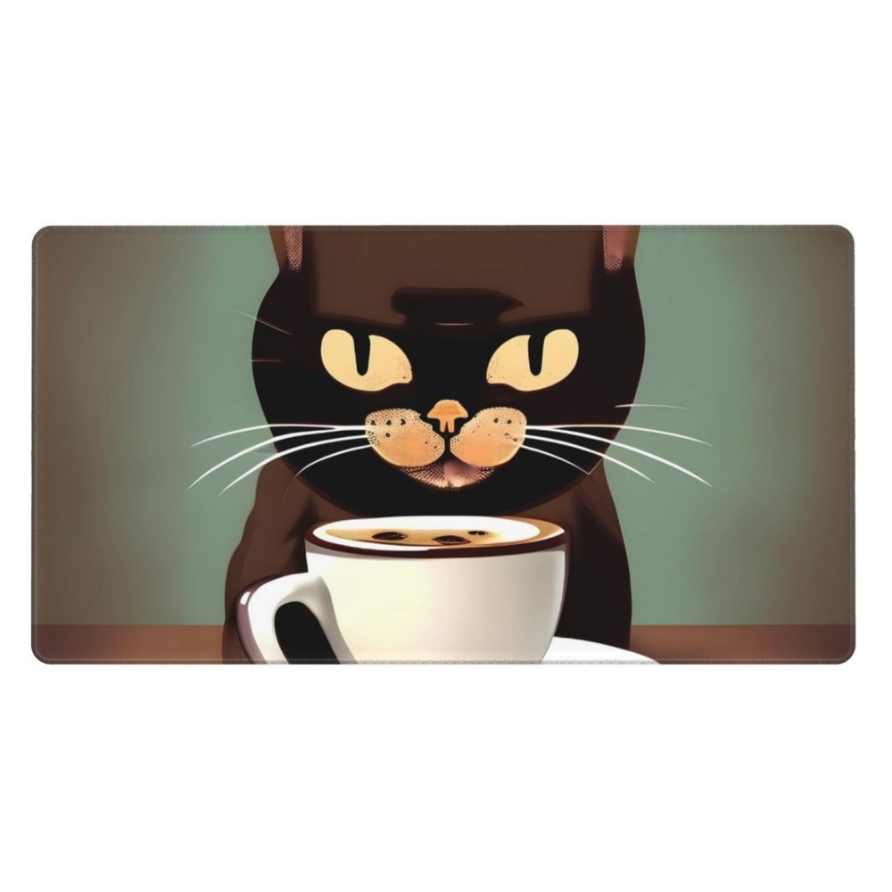 YYHWHJDE Coffee Cats Drink Coffee Pattern Large Office Gaming Mouse pad 16 x 29.5 in : Strong Adhesion and Durability Precision Edge Locking
