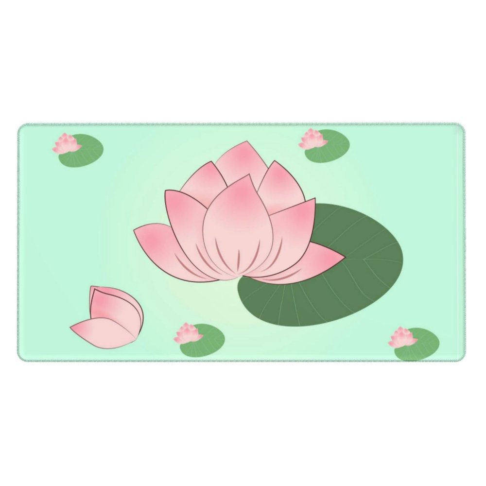 YYHWHJDE Lotus Flowers Waiting to Bloom Pattern Large Office Gaming Mouse pad 16 x 29.5 in : Strong Adhesion and Durability Precision Edge Locking