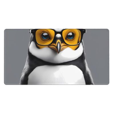YYHWHJDE Penguin with Glasses Pattern Large Office Gaming Mouse pad 16 x 29.5 in : Strong Adhesion and Durability Precision Edge Locking