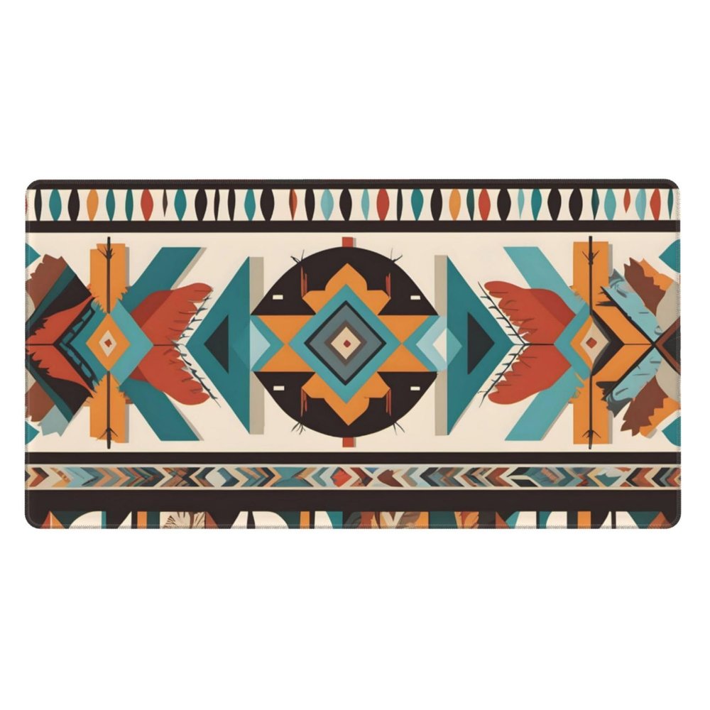 YYHWHJDE Native American Patterns Pattern Large Office Gaming Mouse pad 16 x 29.5 in : Strong Adhesion and Durability Precision Edge Locking