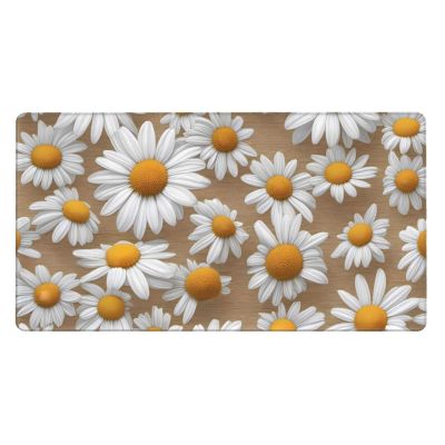 YYHWHJDE Beauty Daisy Pattern Large Office Gaming Mouse pad 16 x 29.5 in : Strong Adhesion and Durability Precision Edge Locking
