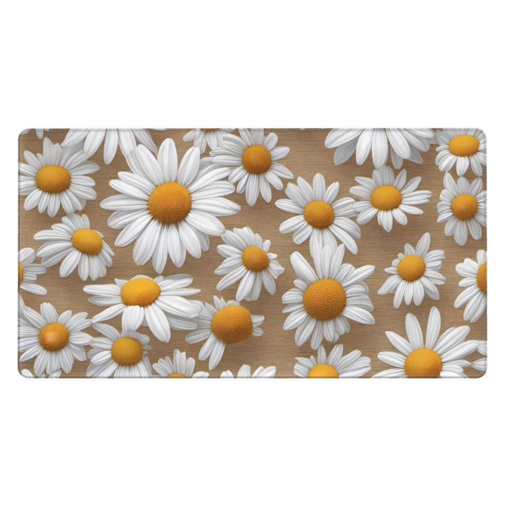 YYHWHJDE Beauty Daisy Pattern Large Office Gaming Mouse pad 16 x 29.5 in : Strong Adhesion and Durability Precision Edge Locking