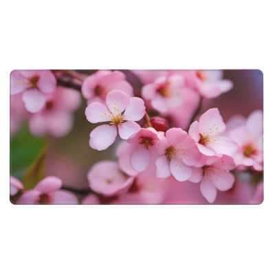 YYHWHJDE Pink Cherry Blossoms Pattern Large Office Gaming Mouse pad 16 x 29.5 in : Strong Adhesion and Durability Precision Edge Locking