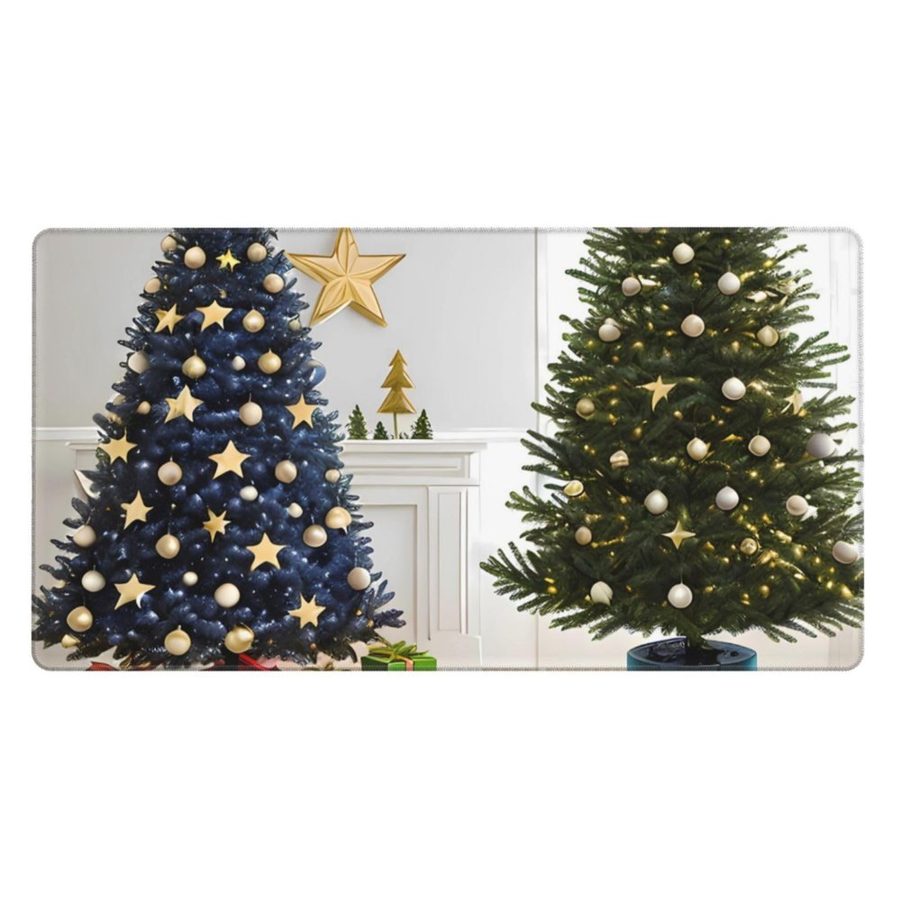 YYHWHJDE Star Christmas Tree Pattern Large Office Gaming Mouse pad 16 x 29.5 in : Strong Adhesion and Durability Precision Edge Locking