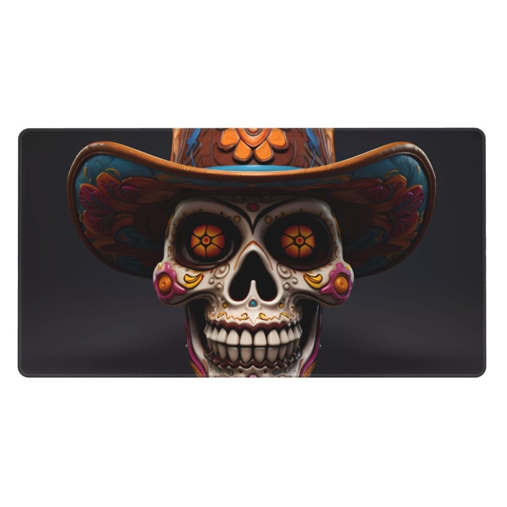 YYHWHJDE Mexican Halloween Skull Picture Large Office Gaming Mouse pad 16 x 29.5 in : Strong Adhesion and Durability Precision Edge Locking