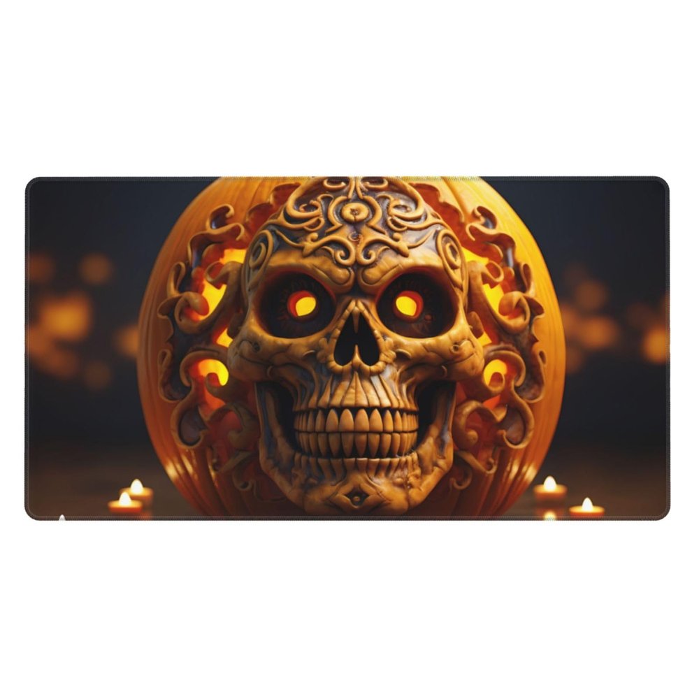 YYHWHJDE Halloween Skull Picture Large Office Gaming Mouse pad 16 x 29.5 in : Strong Adhesion and Durability Precision Edge Locking