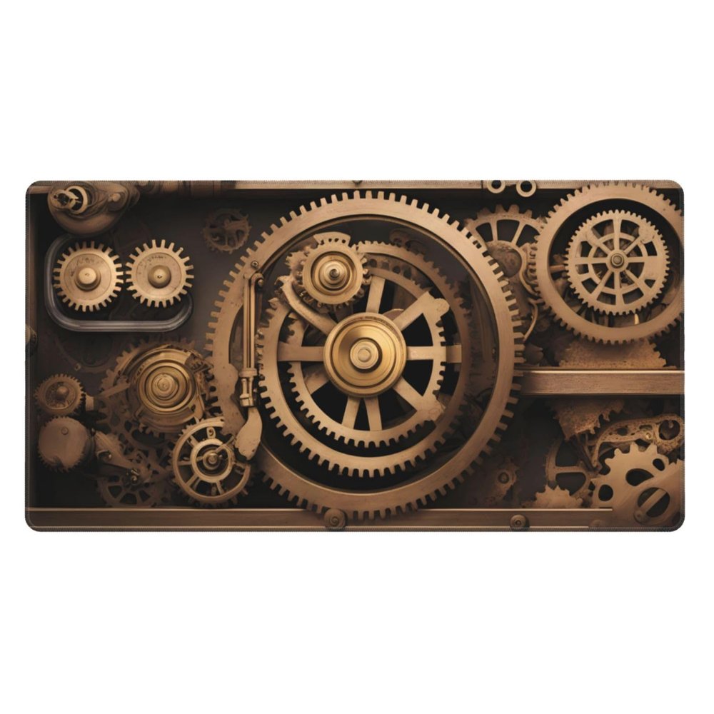 YYHWHJDE Gold Mechanical Gear Picture Large Office Gaming Mouse pad 16 x 29.5 in : Strong Adhesion and Durability Precision Edge Locking