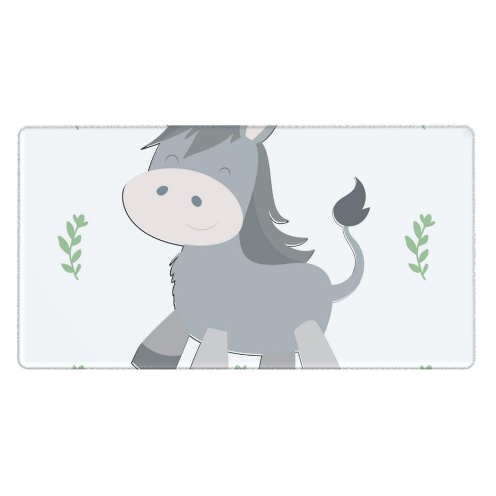 YYHWHJDE Smiling Donkey Pattern Large Office Gaming Mouse pad 16 x 29.5 in : Strong Adhesion and Durability Precision Edge Locking