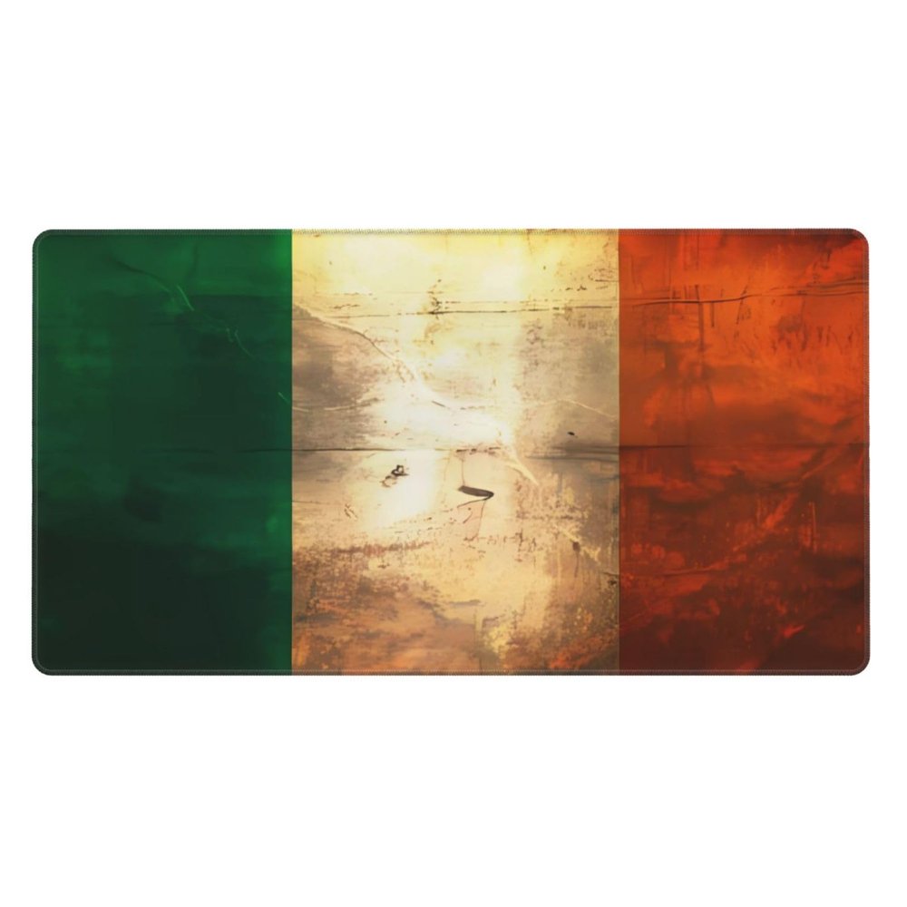 YYHWHJDE Irish Flag Picture Large Office Gaming Mouse pad 16 x 29.5 in : Strong Adhesion and Durability Precision Edge Locking
