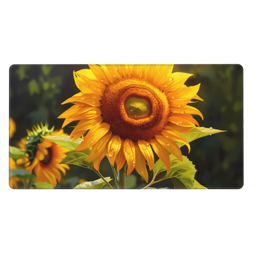 YYHWHJDE Beautiful Sunflower Picture Large Office Gaming Mouse pad 16 x 29.5 in : Strong Adhesion and Durability Precision Edge Locking