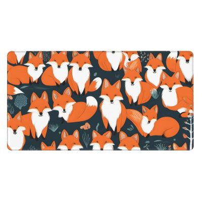 YYHWHJDE Many Foxes Pattern Large Office Gaming Mouse pad 16 x 29.5 in : Strong Adhesion and Durability Precision Edge Locking