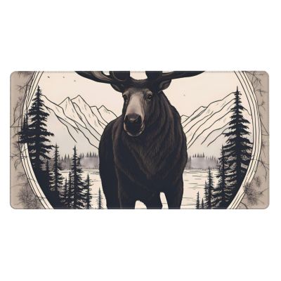 YYHWHJDE Moose Bear Deer Pattern Large Office Gaming Mouse pad 16 x 29.5 in : Strong Adhesion and Durability Precision Edge Locking
