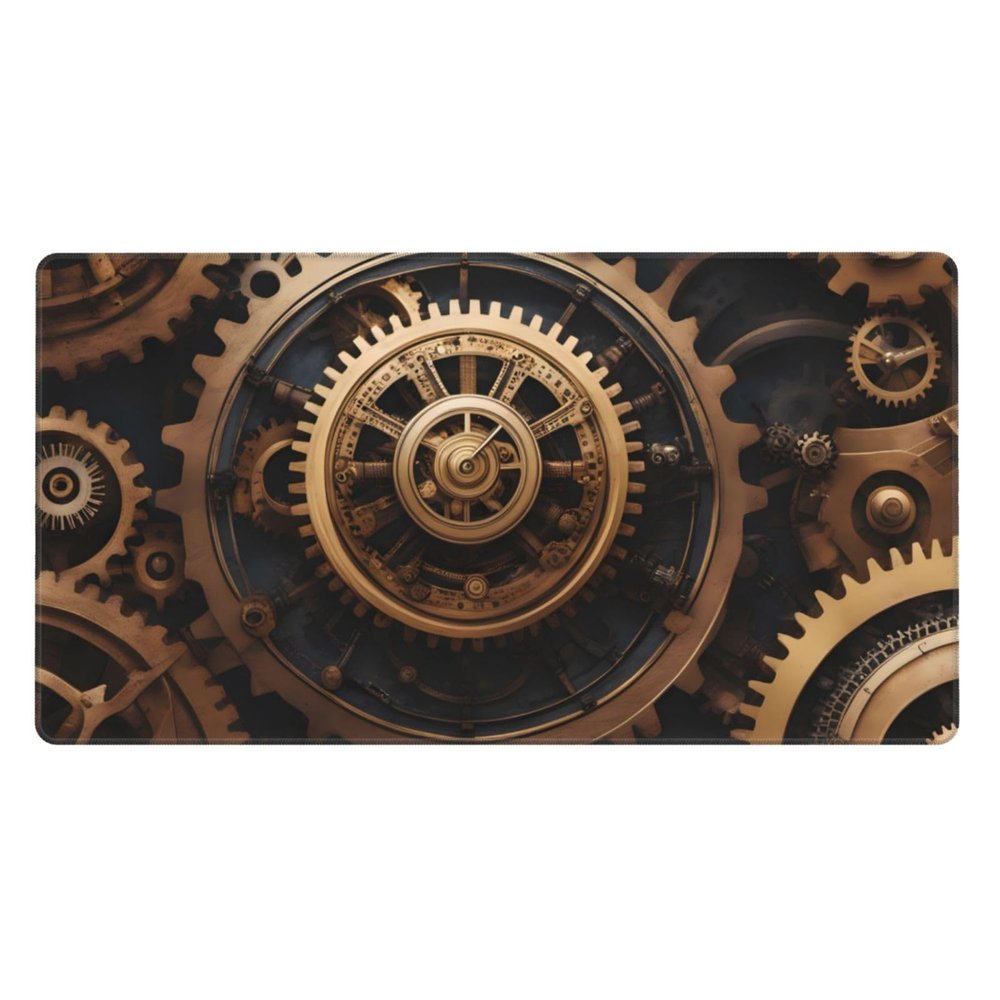 YYHWHJDE Steampunk Mechanical Gears Pattern Large Office Gaming Mouse pad 16 x 29.5 in : Strong Adhesion and Durability Precision Edge Locking