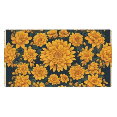 YYHWHJDE Many Golden Flowers Pattern Large Office Gaming Mouse pad 16 x 29.5 in : Strong Adhesion and Durability Precision Edge Locking