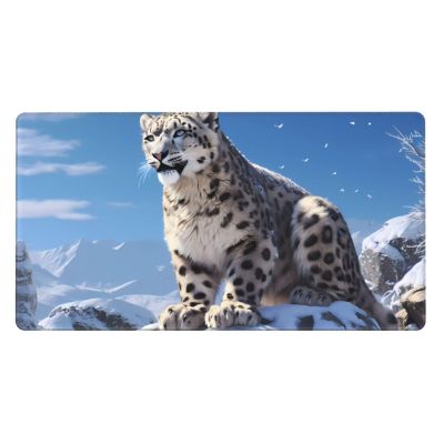 YYHWHJDE Snow Leopard Picture Large Office Gaming Mouse pad 16 x 29.5 in : Strong Adhesion and Durability Precision Edge Locking