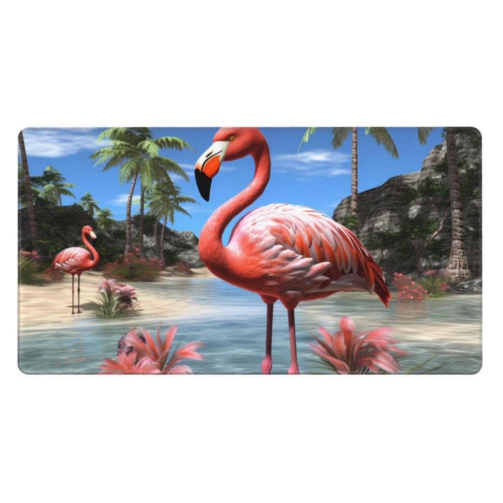 YYHWHJDE Tropical Flamingo Picture Large Office Gaming Mouse pad 16 x 29.5 in : Strong Adhesion and Durability Precision Edge Locking