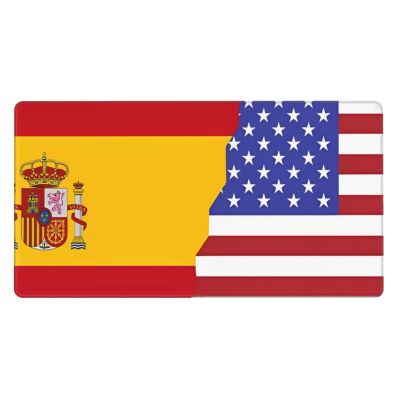 YYHWHJDE American Spain Flag Picture Large Office Gaming Mouse pad 16 x 29.5 in : Strong Adhesion and Durability Precision Edge Locking