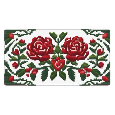 YYHWHJDE Embroidery Style Rose Pattern Large Office Gaming Mouse pad 16 x 29.5 in : Strong Adhesion and Durability Precision Edge Locking