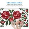 YYHWHJDE Embroidery Style Rose Pattern Large Office Gaming Mouse pad 16 x 29.5 in : Strong Adhesion and Durability Precision Edge Locking view 4