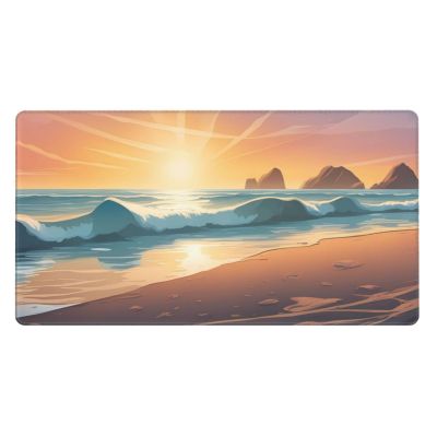 YYHWHJDE Sunny Ocean Beach Pattern Large Office Gaming Mouse pad 16 x 29.5 in : Strong Adhesion and Durability Precision Edge Locking