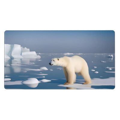 YYHWHJDE Polar Bear Ice Pattern Large Office Gaming Mouse pad 16 x 29.5 in : Strong Adhesion and Durability Precision Edge Locking