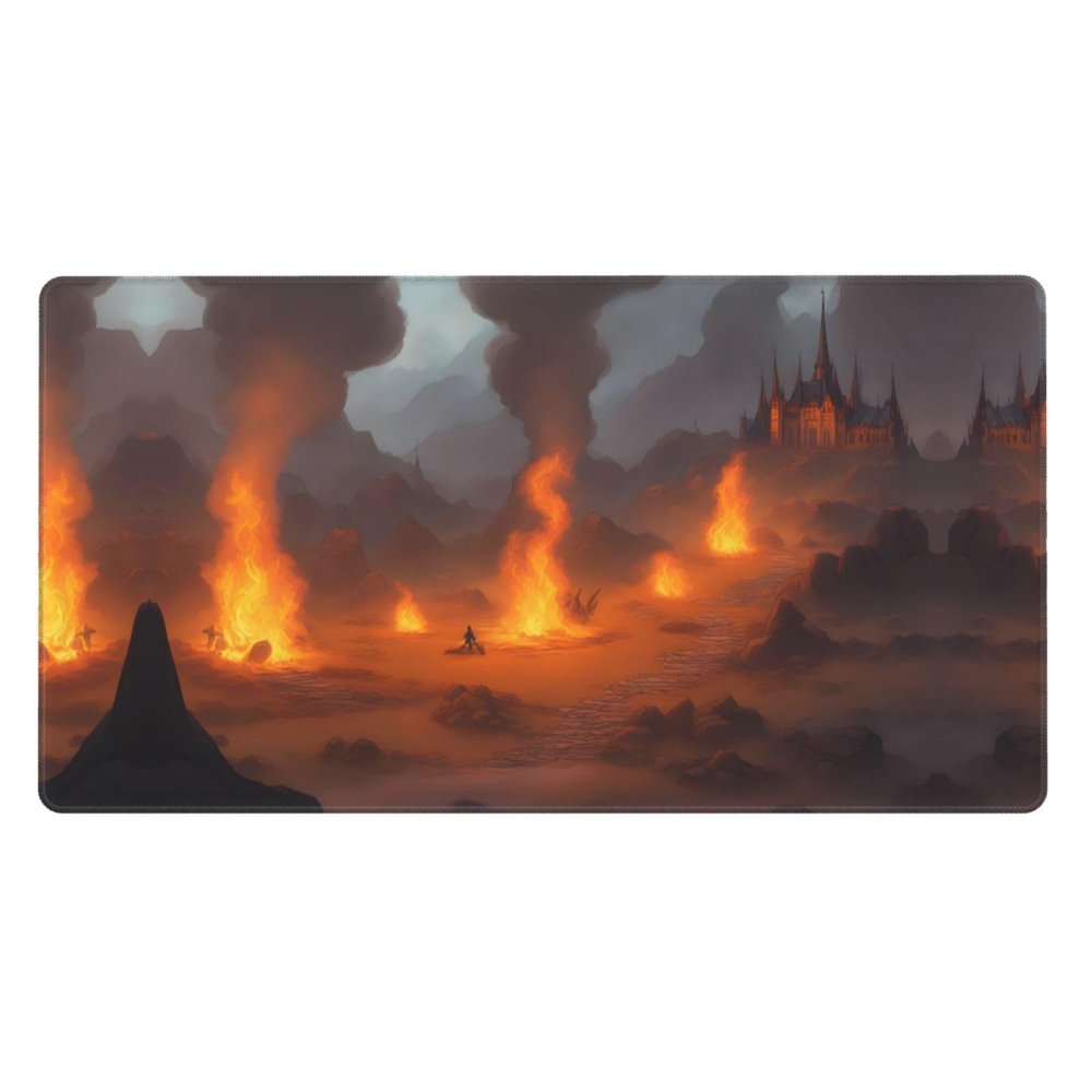 YYHWHJDE Burning Guitar Prints Large Office Gaming Mouse pad 16 x 29.5 in : Strong Adhesion and Durability Precision Edge Locking