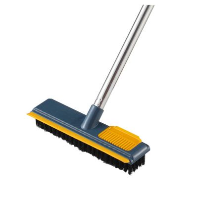 Anneome Extendable Floor Scrub Brush Handle Dual Use Cleaning Broom for Tiles Hard Floors and Carpets Efficient Scraper for Pet Hair and Grout Removal