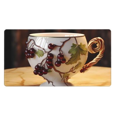 YYHWHJDE Wine Cup Picture Large Office Gaming Mouse pad 16 x 29.5 in : Strong Adhesion and Durability Precision Edge Locking