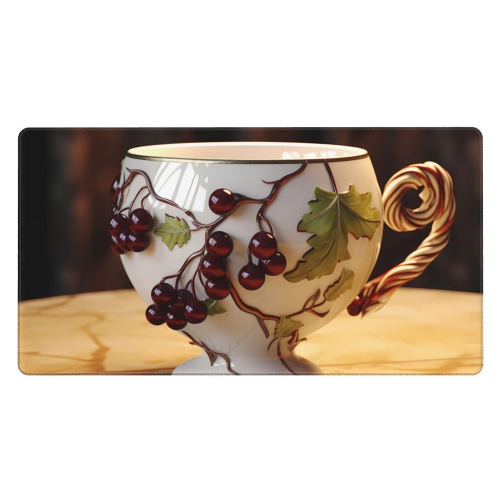YYHWHJDE Wine Cup Picture Large Office Gaming Mouse pad 16 x 29.5 in : Strong Adhesion and Durability Precision Edge Locking